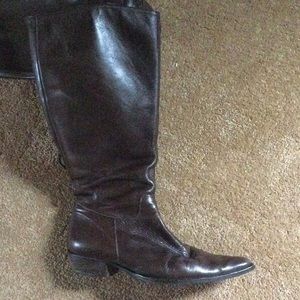 All Italian leather (shaft and sole)brown boots